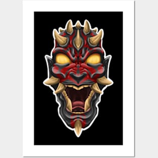 Darth maul oni mask Posters and Art